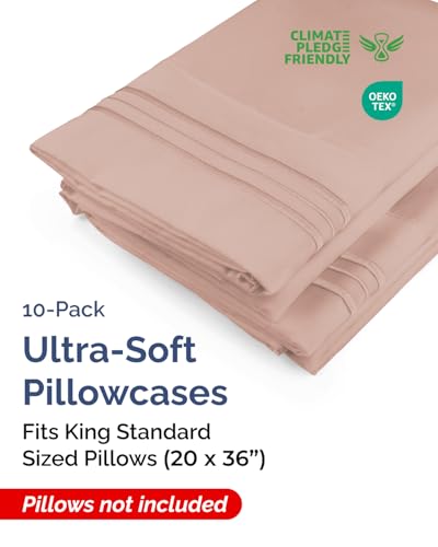 King Standard Pillow Cases Set of 10 (10 Count)
