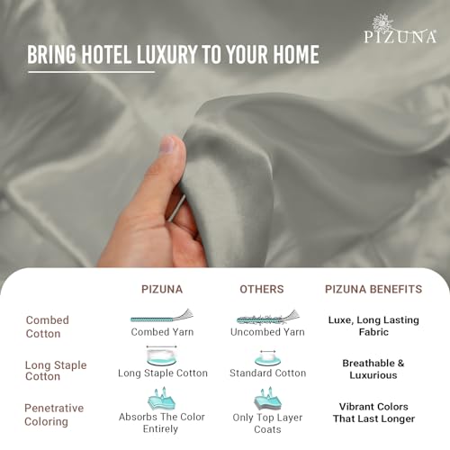 100% Cotton Sheets Set King 400 Thread Count Silver