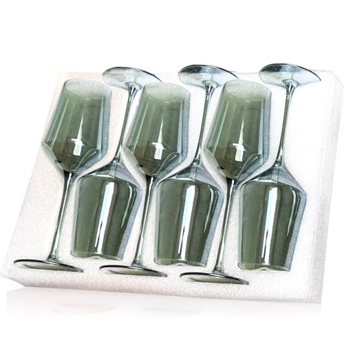 Green Wine Glasses Set of 6