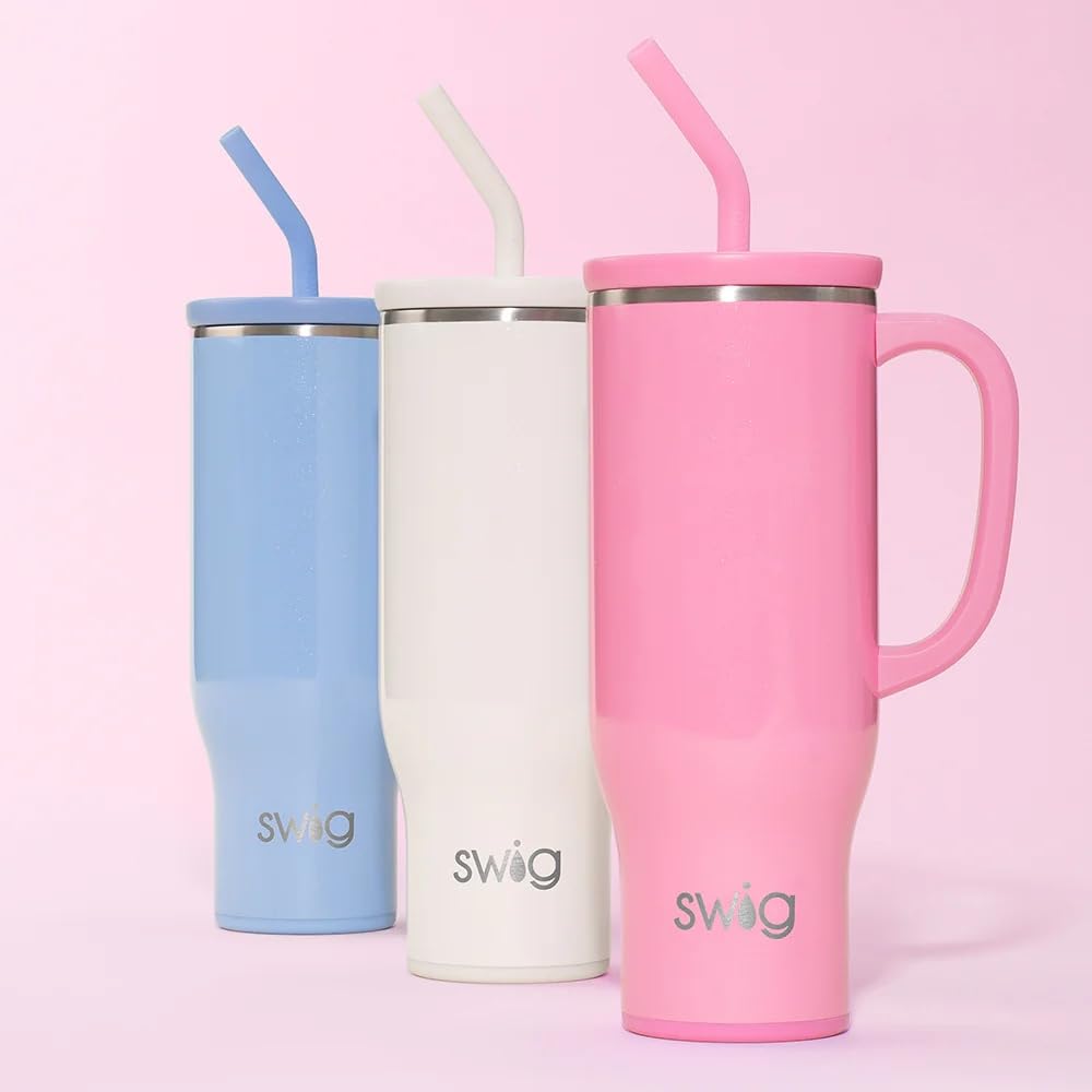 30oz Insulated Mega Mug with Handle & Straw