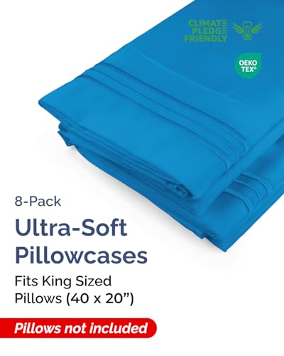 King Pillow Cases Set of 8 (8 Count)