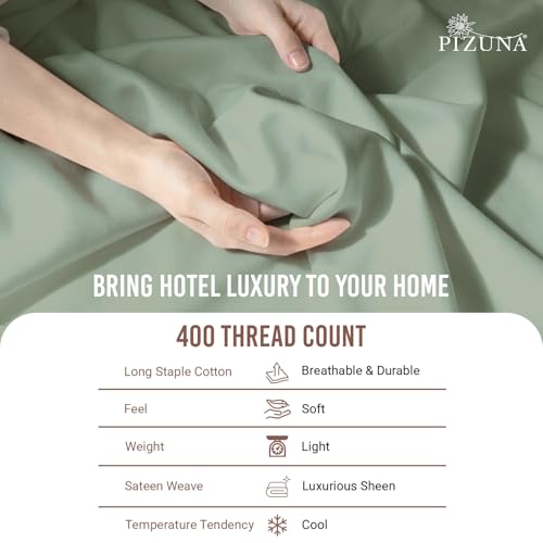 Cotton King Duvet Cover + Sheet Set 400 Thread Count Sea Foam