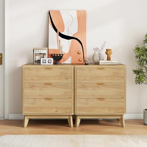 3 Drawer Fluted Nightstand