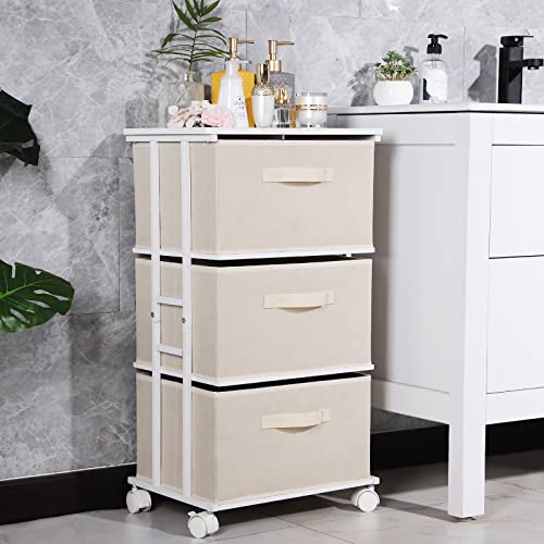 Dresser Tower with 3 Drawers for Bedroom