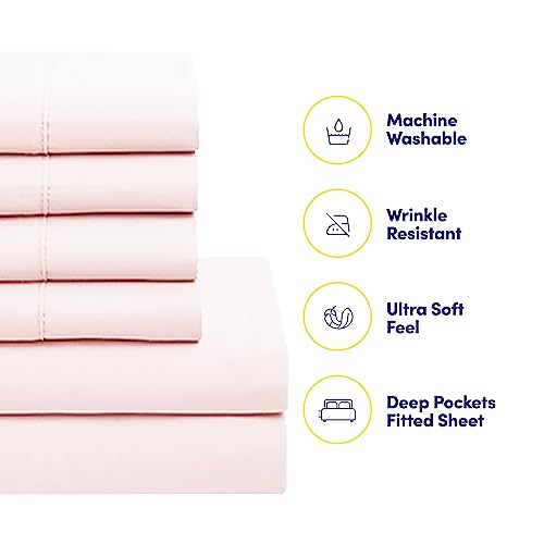 5 Piece Comforter Set Bag Solid Color All Season Soft Down Alternative Blanket & Luxurious Microfiber Bed Sheets