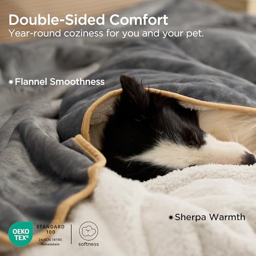 Waterproof Blanket for Bed Soft Sherpa Fleece Throw