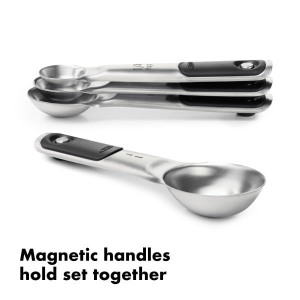 Good Grips 4 Piece Stainless Steel Measuring Spoons with Magnetic Snaps