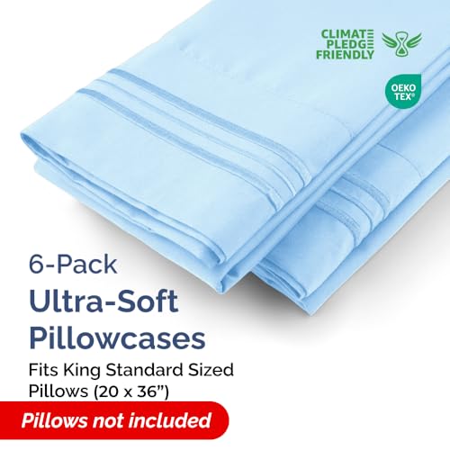 King Standard Pillow Cases Set of 6 (6 Count)