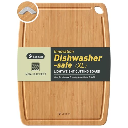 Lightweight Durable Bamboo Cutting Board with Non