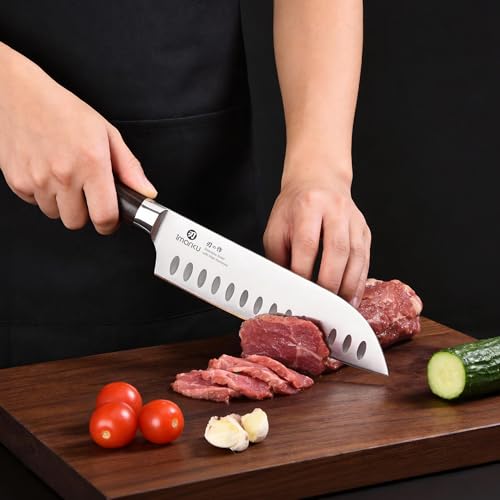 Santoku Knife 7 Inch with Sharp Japanese High Carbon Stainless Steel
