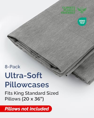 King Standard Pillow Cases Set of 8 (8 Count)