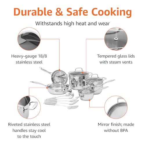 Stainless Steel Cookware 15 (15 count)