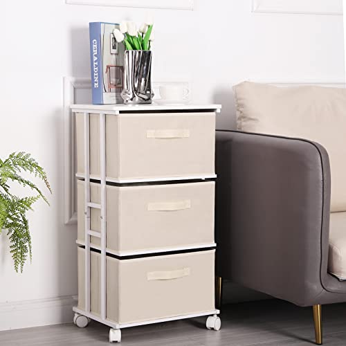 Dresser Tower with 3 Drawers for Bedroom