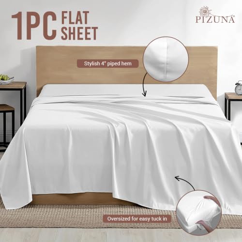 100% Cotton King Flat Sheet 400 Thread Count White