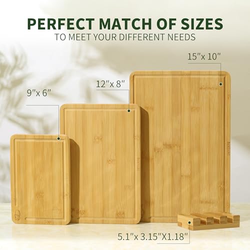 Bamboo Cutting Board Set (3 Count)