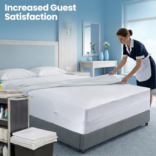 Bulk 10 Pack Hotel Full XL Size Mattress Encasement 100% Waterproof (10 Count)