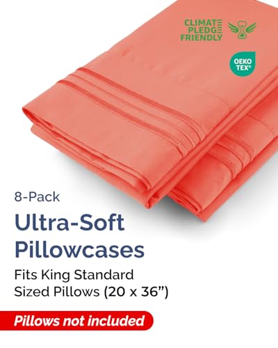 King Standard Pillow Cases Set of 8 (8 Count)
