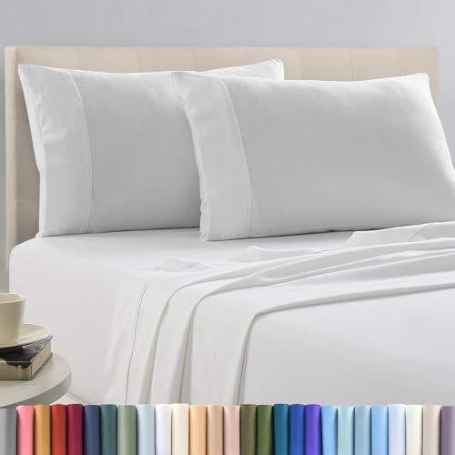 100% Cotton King Size Pillowcases 400 Thread Count White (2 Count)