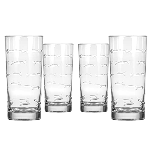 School of Fish Highball Glass (4 Count)