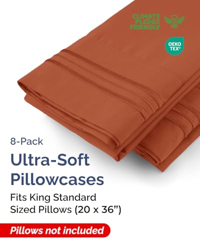 King Standard Pillow Cases Set of 8 (8 Count)