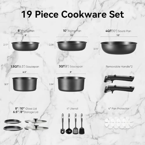 19pcs Pots and Pans Set Non Stick