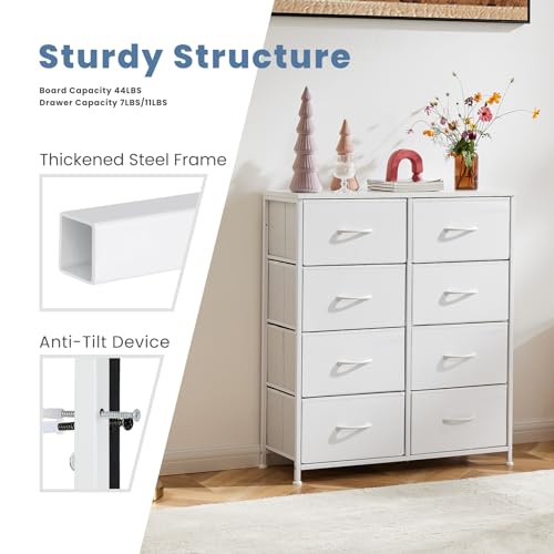 Dresser for Bedroom with 8 Fabric Drawers