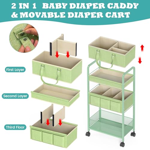 2In1 Baby Diaper Caddy & 3