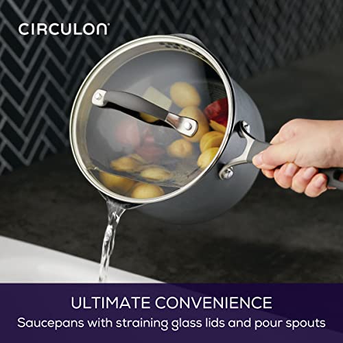 A1 Series w ScratchDefense Nonstick Induction Straining Sauce Pan with Lid