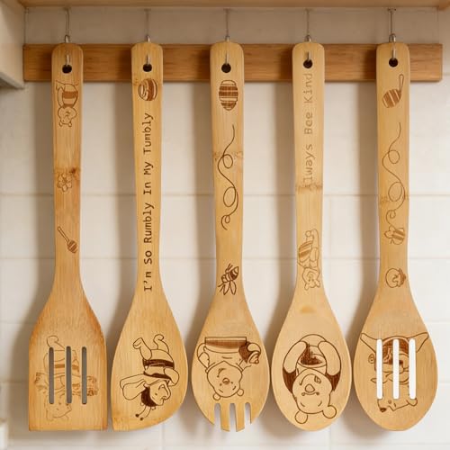 Bear Wooden Spoons for Cooking (5 Count)