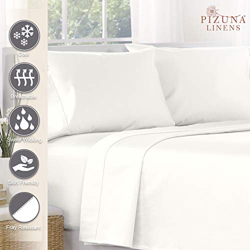400 Thread Count Cotton Twin XL Flat Sheets Off White 1pc