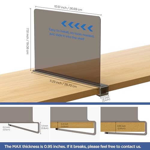 6 Pack Grey Shelf Dividers