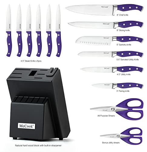 MC27 14 Pieces Stainless Steel kitchen knife set with Wooden Block
