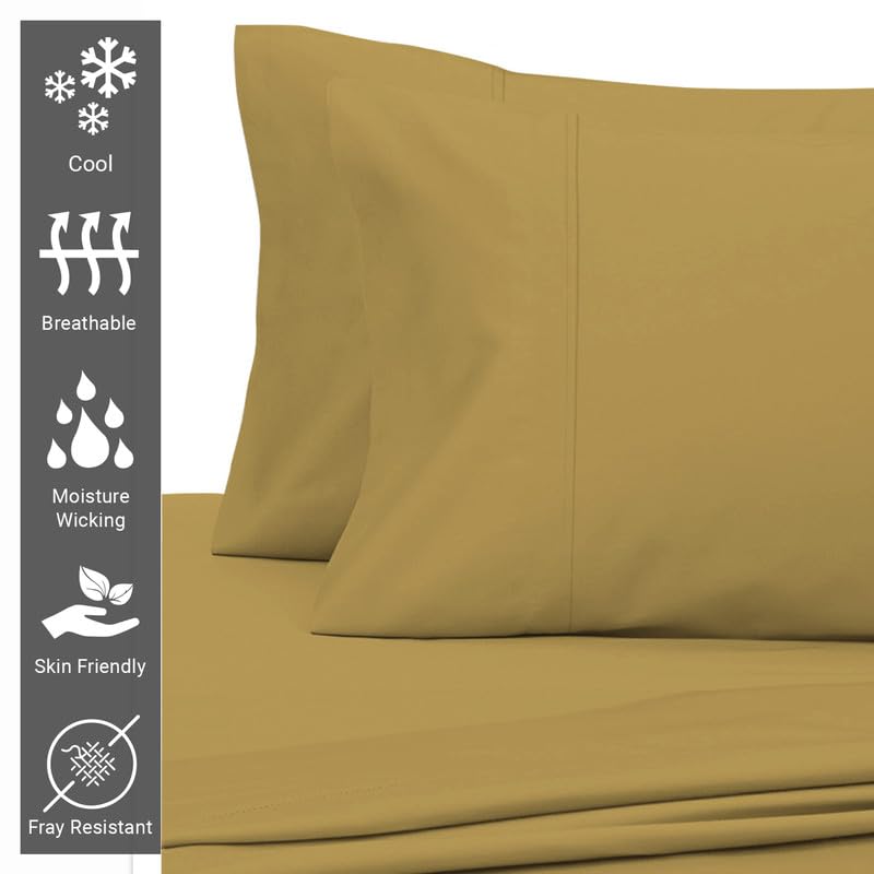 100% Cotton King Size Pillowcases 400 Thread Count Woody Brown (2 Count)