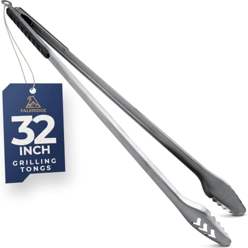 32 Inch Heavy Duty Long Grill Tongs for BBQ & Outdoor Cooking