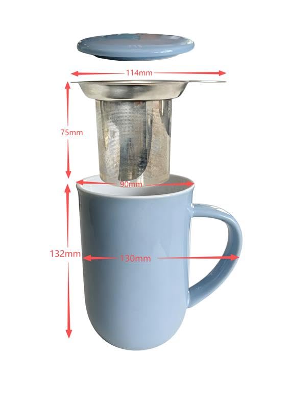 VIVA Minima Balance Porcelain Tea Cup with Infuser and Lid