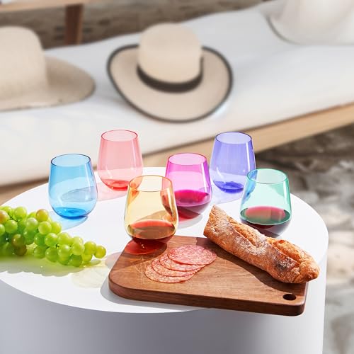 European Style Plastic Crystal Unbreakable Stemless Wine Glasses