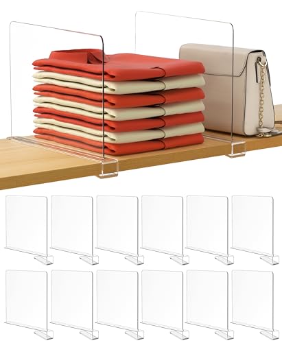12 Inches Tall [Extra Tall Version] Clear Shelf Dividers