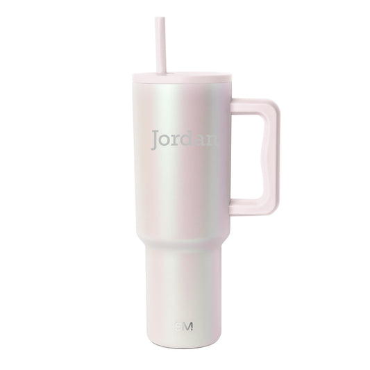 Personalized Tumbler with Handle & Straw