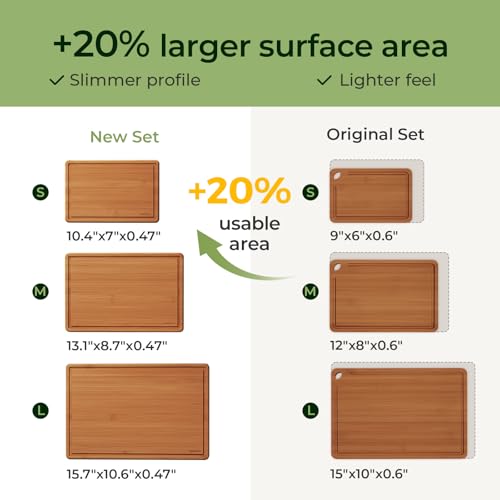 Bamboo Cutting Board with Non (3 Count)