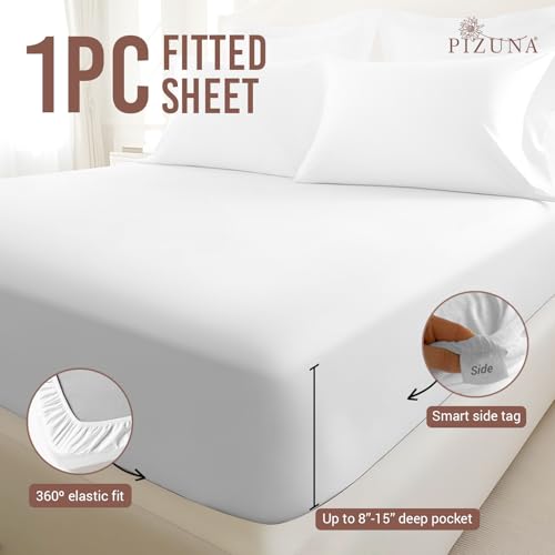 California King Cotton Fitted Sheet 400 Thread Count White