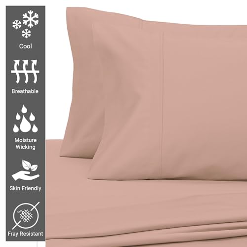 100% Cotton King Size Pillowcases 400 Thread Count Misty Rose (2 Count)