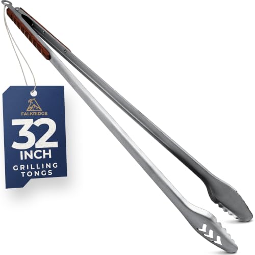 32 Inch Heavy Duty Long Grill Tongs for BBQ & Outdoor Cooking
