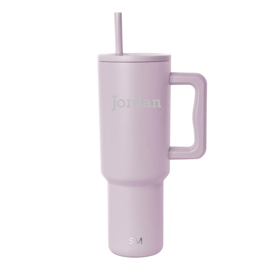 Personalized Tumbler with Handle and Straw