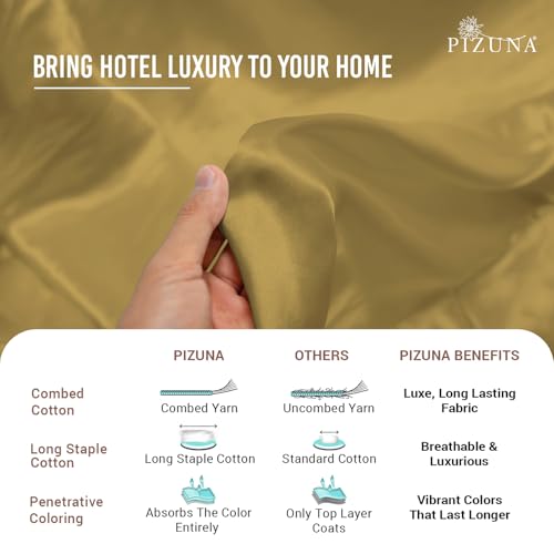 100% Cotton Sheets Set California King 400 Thread Count Mustard Gold