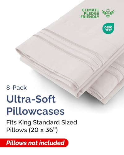 King Standard Pillow Cases Set of 8 (8 Count)
