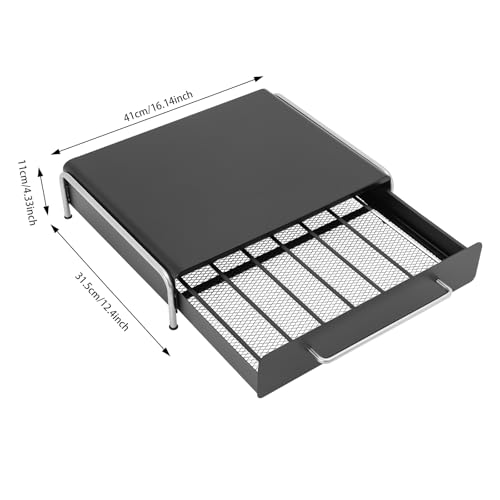 Black Large Coffee Capsule Organizer Coffee Pod Storage Drawer Rack Holder Stand for Countertop Kitchen Cabinet Coffee Bar Home Office Kitchen Organization and Storage with Handle
