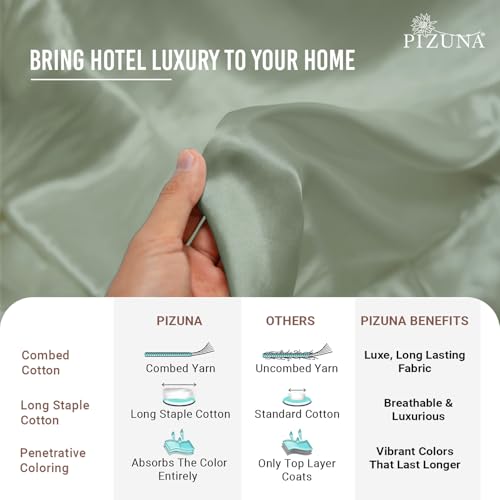 100% Cotton King Duvet Cover Set + Fitted Sheet 400TC Sea Foam