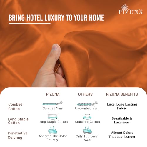 100% Cotton Queen Duvet Cover Set 400 Thread Count Burnt Orange