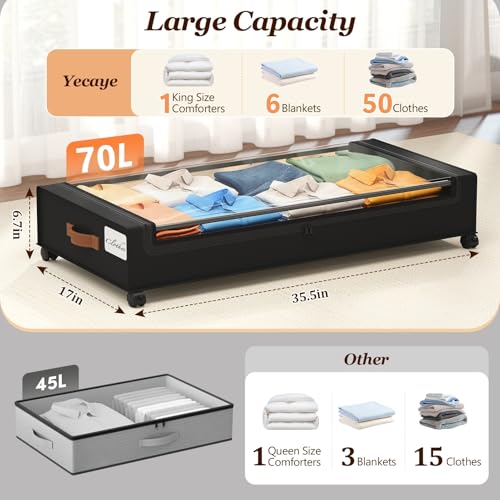Under Bed Storage with Wheels 2Pack (2 Count)