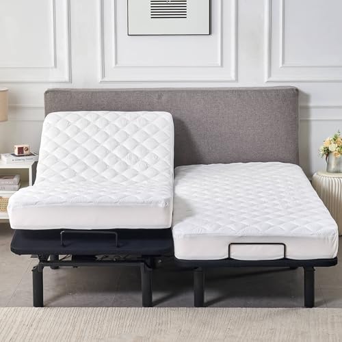 Waterproof Split Cal King Mattress Protector Pad for Adjustable Bed